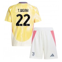 Juventus Timothy Weah #22 Fußballbekleidung Auswärtstrikot Kinder 2024-25 Kurzarm (+ kurze hosen)